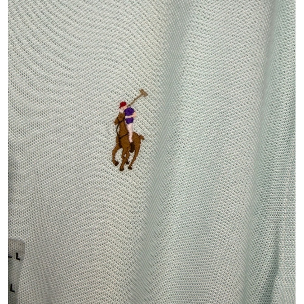 Ralph Lauren Polo Shirt Mens Large Tall Mint Green New Knit Oxford Short Sleeve - Picture 4 of 12